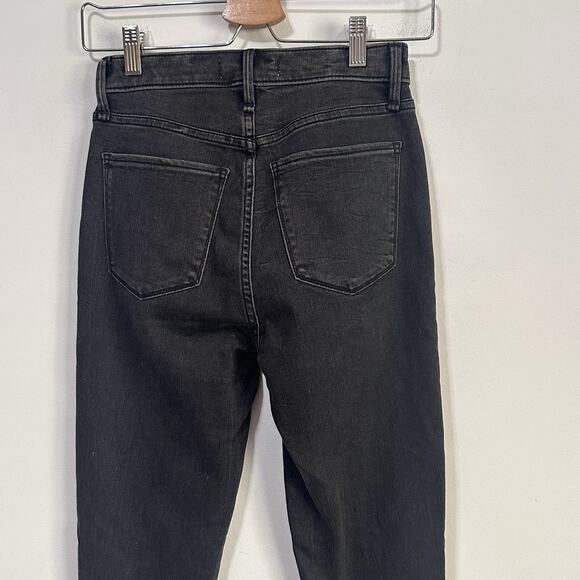 Abercrombie & Fitch Jeans 26/2 Super Skinny Ankle Jeans Black Stretch Ripped - Picture 5 of 9